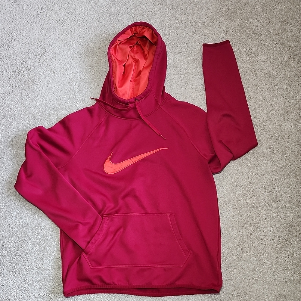 Nike Red and Orange Women's Hoodie